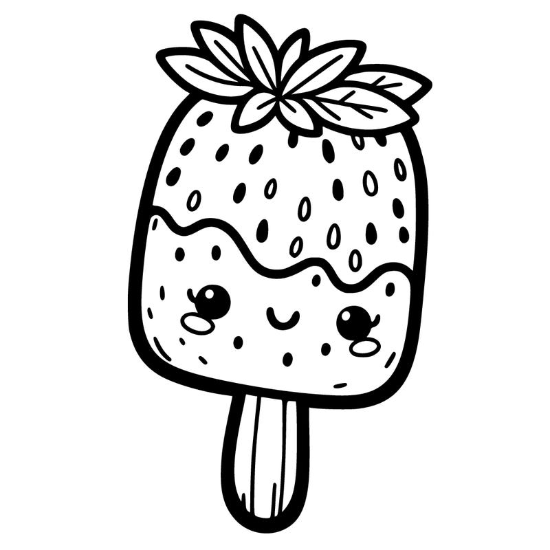 cute strawberry popsicle