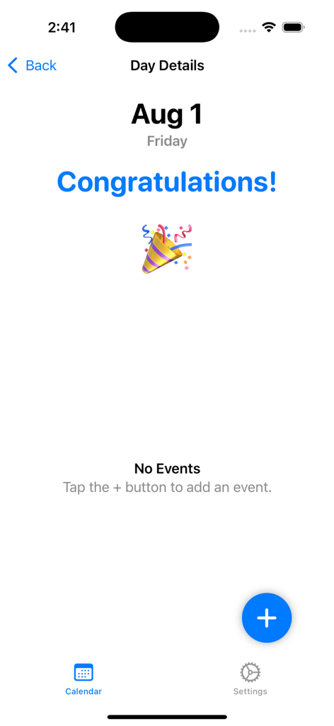BeatKeeper Pro - BeatKeeper Pro app screen showing a day with no scheduled events and a prompt to add an event.