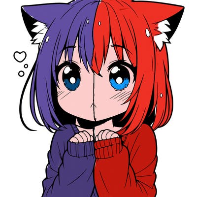 shy anime catgirl