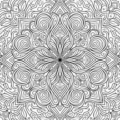 Unleash your creativity with this stunning Auroral Arcs Mandala, a symmetrical design inspired by the mesmerizing Northern Lights. Its intricate patterns offer a captivating coloring experience perfect for all ages.