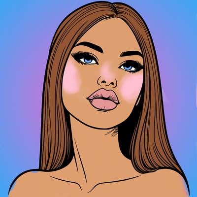 realistic woman with full lips