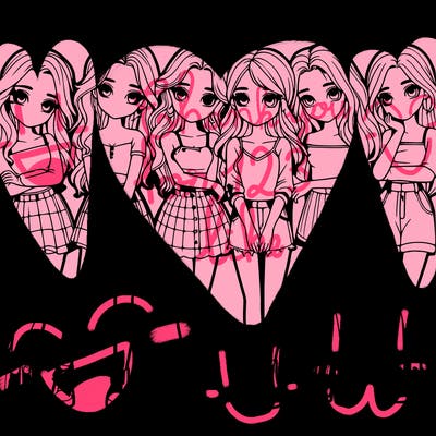 a group of girls realistic