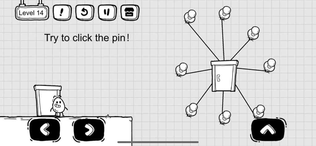 Mr. Egg- Puzzle Master - A hand drawn puzzle level in Mr Egg Puzzle Master featuring a doodle egg character and pins