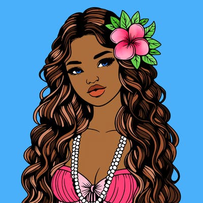 realistic beautiful hawaiian woman,long dress,haku lei, lips