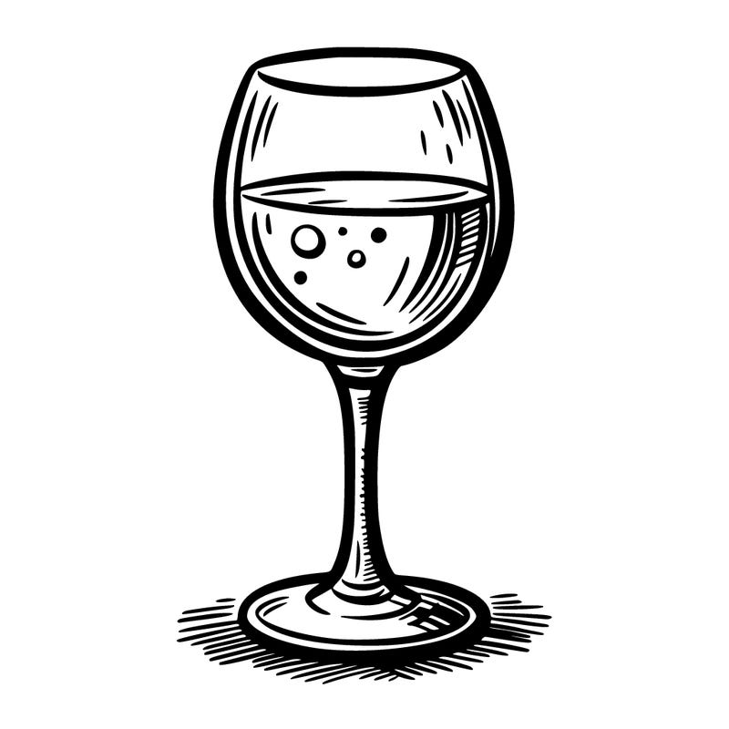 wine glass drawing