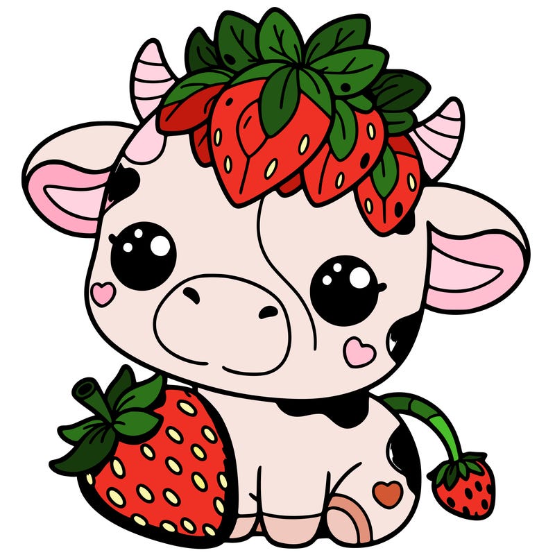 cute strawberry cow