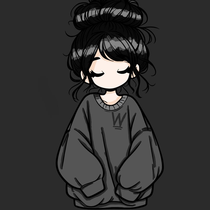 girl with baggy sweatshirt and messy bun