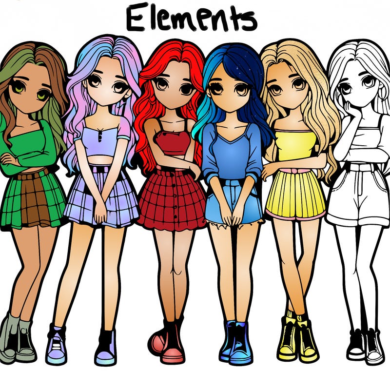 a group of girls realistic