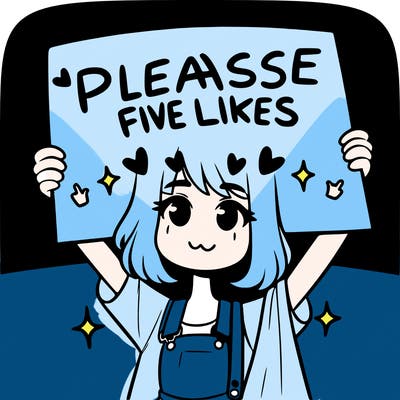 a girl holding up a sign that says please five likes