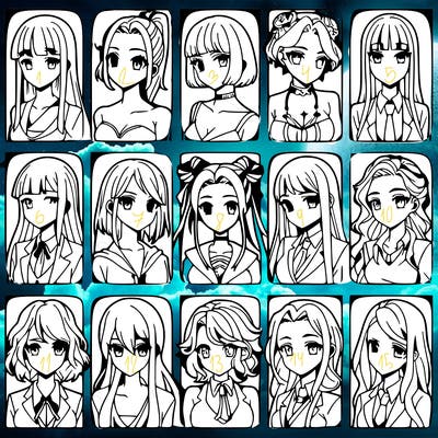 girls that look diffrent anime