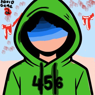 a person with non face waering a hoodie with a 456 symbol