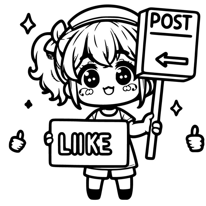 please like my post girl holding a sign