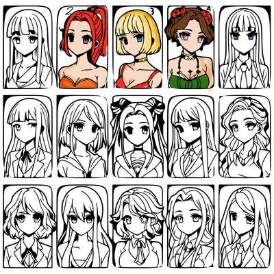 girls that look diffrent anime