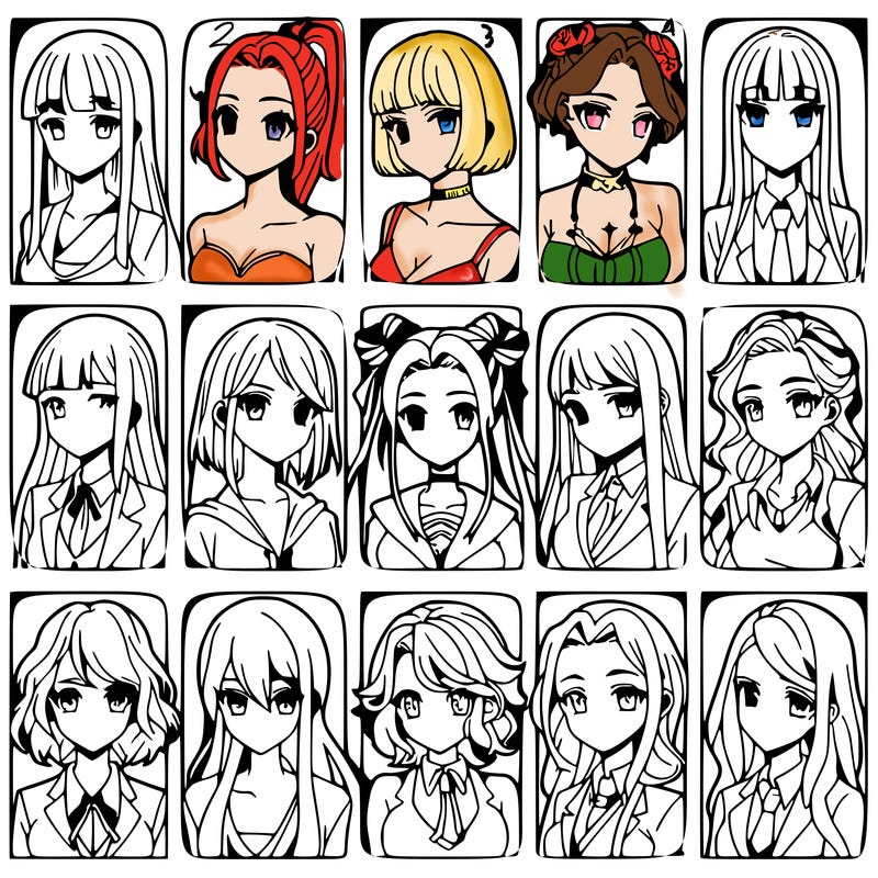 girls that look diffrent anime