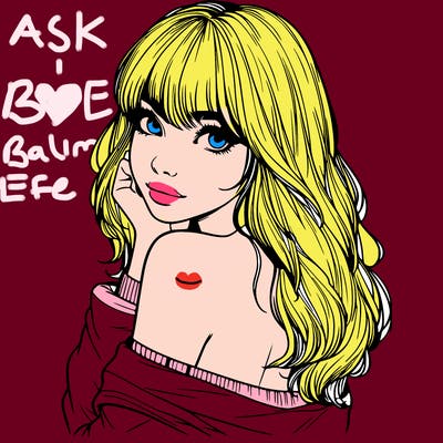 realistic girl with bangs looking over her shoulder