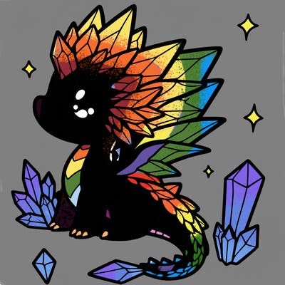 little cute crystal dragon