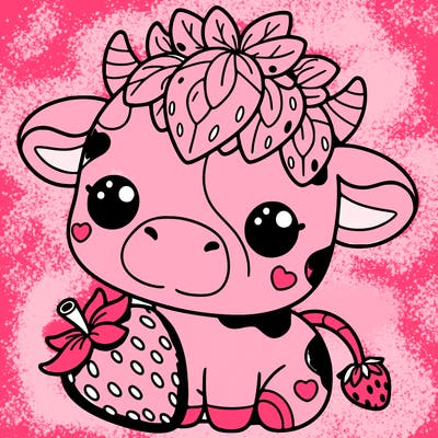 cute strawberry cow