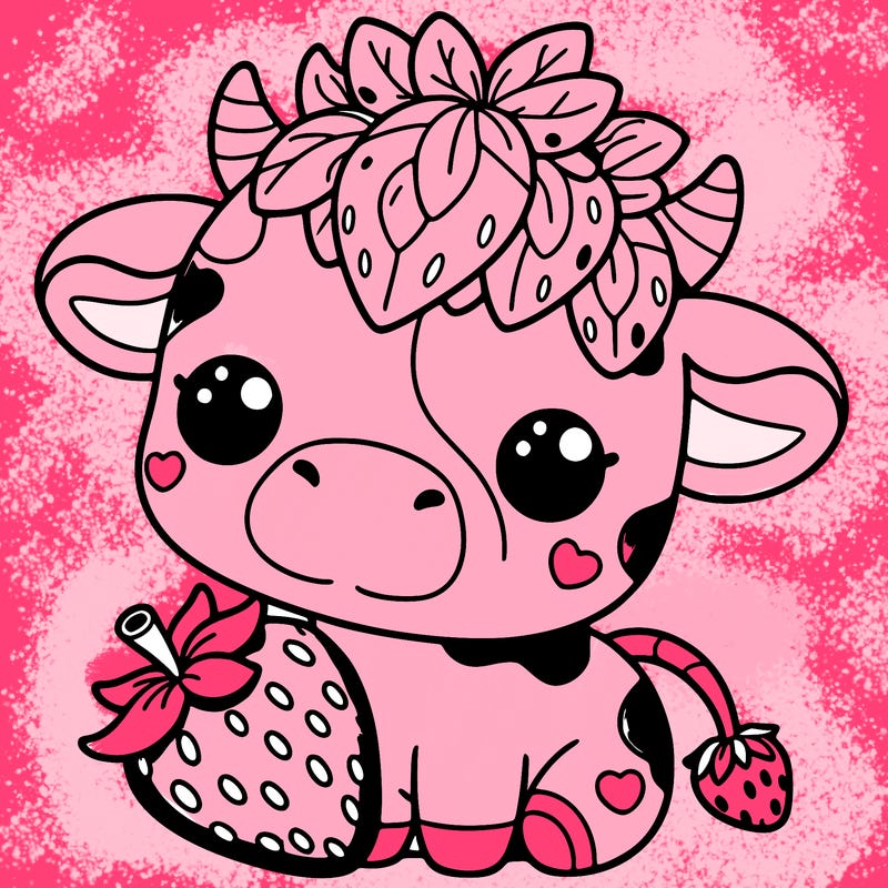 cute strawberry cow