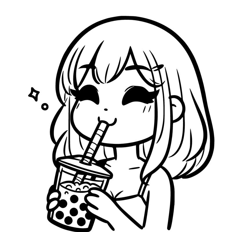 a girl drinking boba
