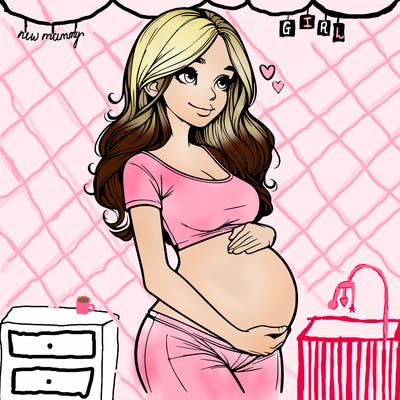 realistic pregnant girl