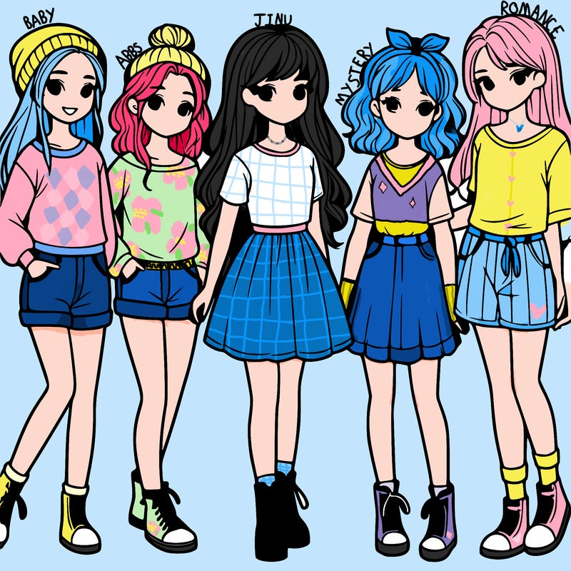 a group of five girls