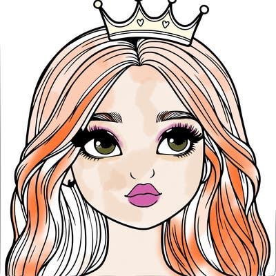 a realistic girl with a crown on