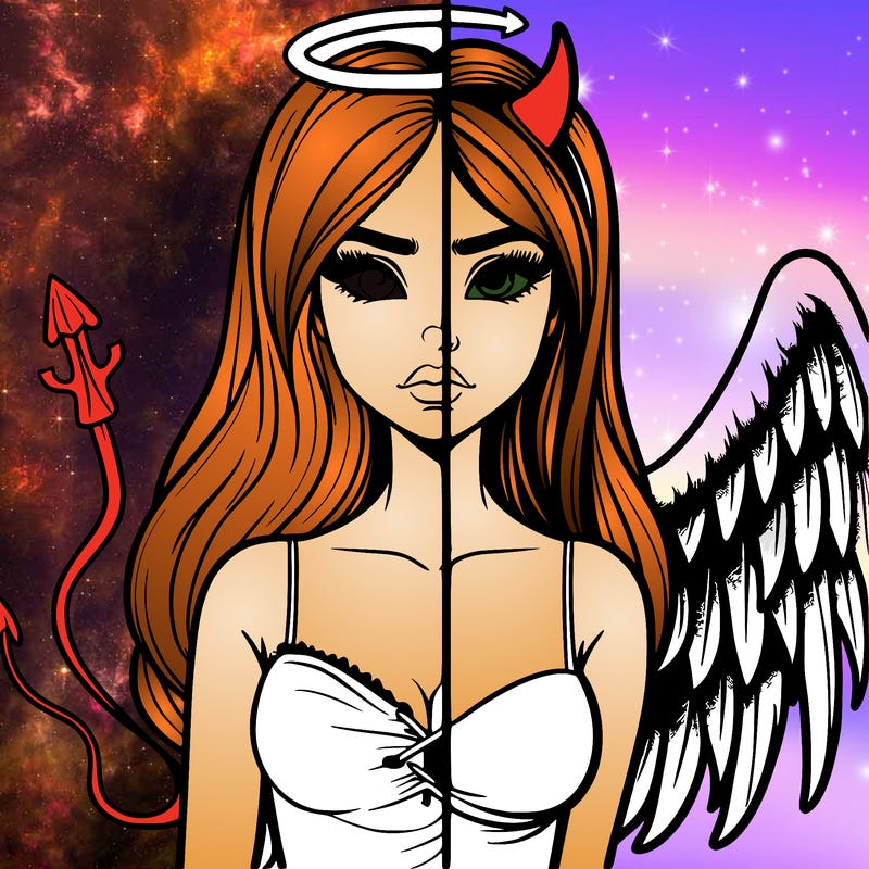 devil vs angel realistic girl