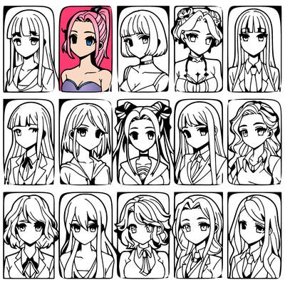 girls that look diffrent anime