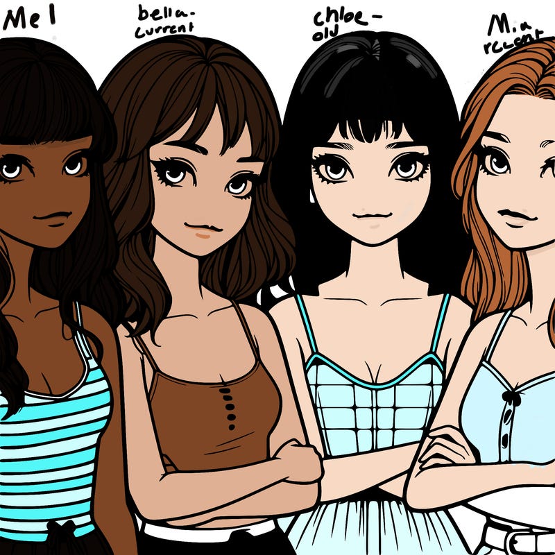 four realistic girls