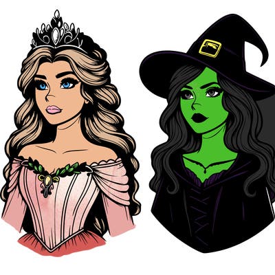 princess and witch realistic