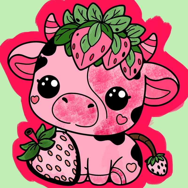 cute strawberry cow