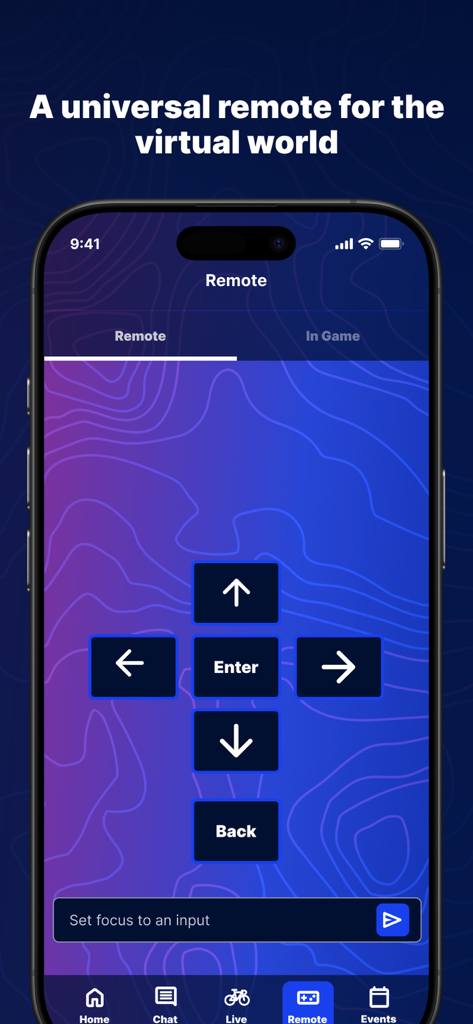 Interfaz de control remoto para el mundo virtual de TrainingPeaks Hub