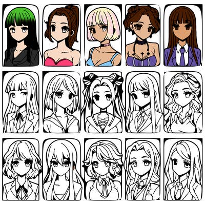 girls that look diffrent anime