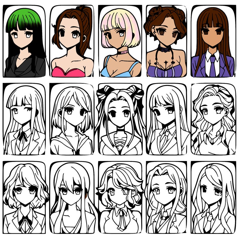 girls that look diffrent anime