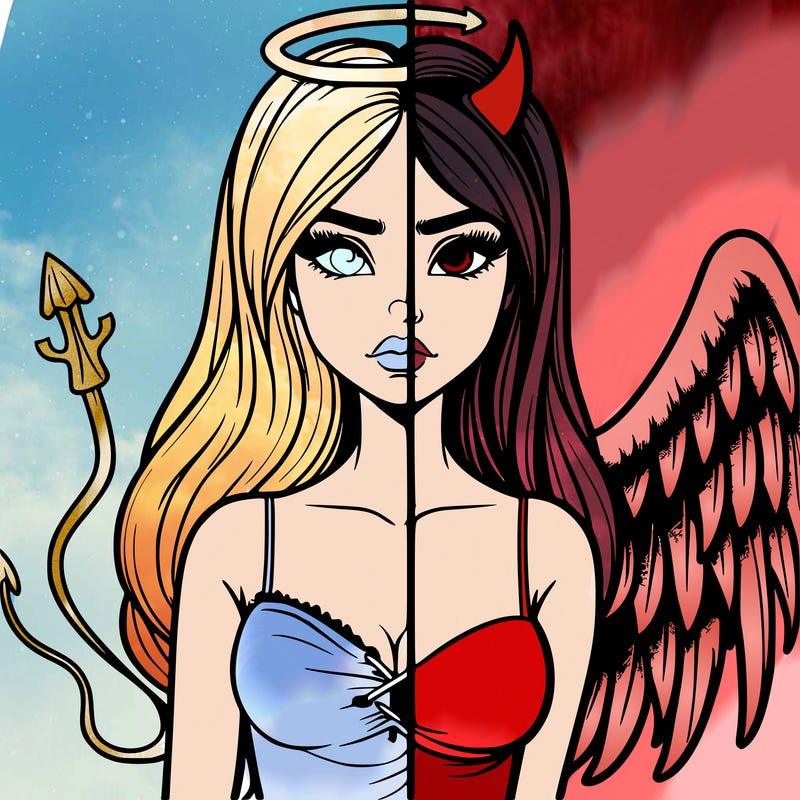 devil vs angel realistic girl