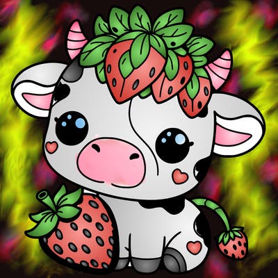 cute strawberry cow