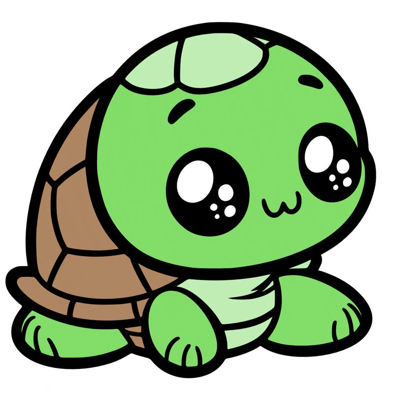 cute little animated turtle