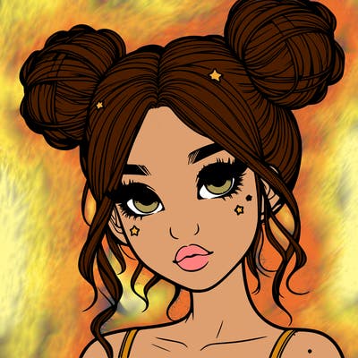 realistic girl with space buns