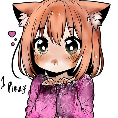 shy anime catgirl