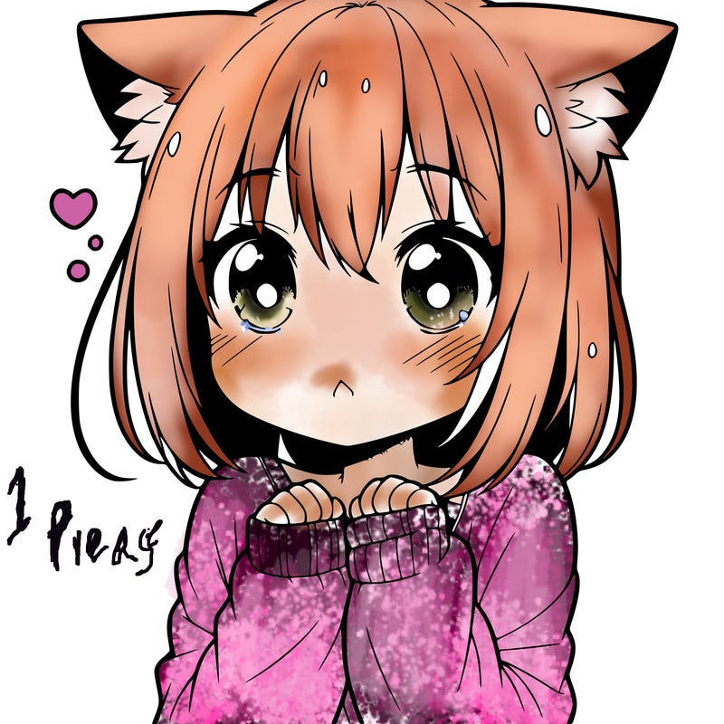 shy anime catgirl