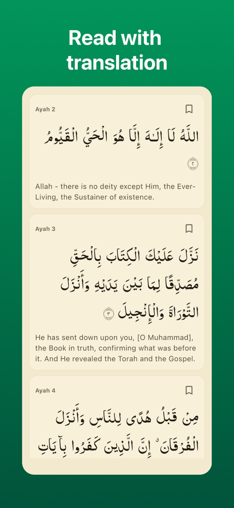 Muslim Bro: Prayer & Quran - Quran verses with English translations in the Muslim Bro mobile app