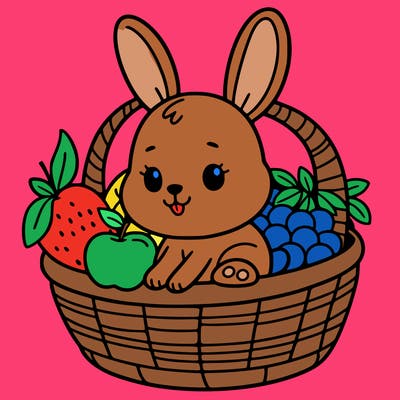 bunny in a fruit basket