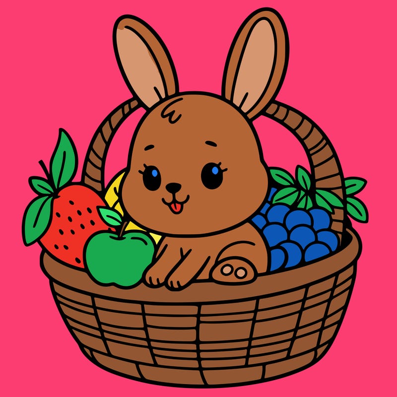 bunny in a fruit basket