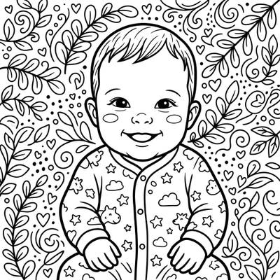 Bring this delightful baby portrait to life with vibrant colors! This charming coloring page, designed especially for kids, features an adorable smiling baby ready for your creative touch.