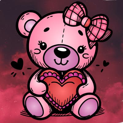 teddy bear hugging a heart