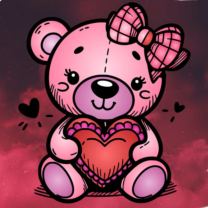 teddy bear hugging a heart