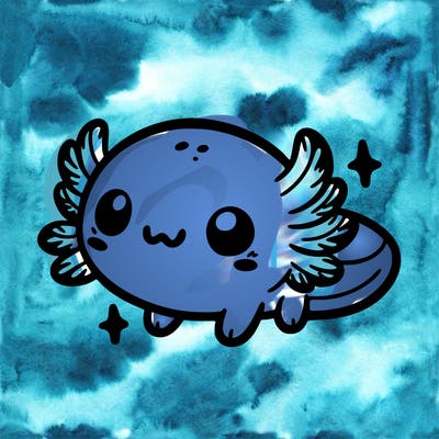 cute easy baby axolotl