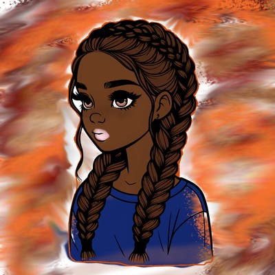 realistic girl with braids