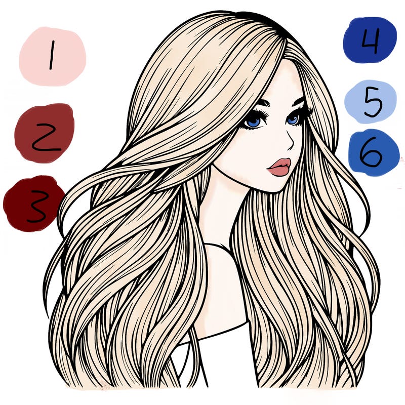 realistic girl with long realistic hair