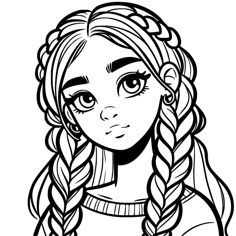 teen girl with braids in hair